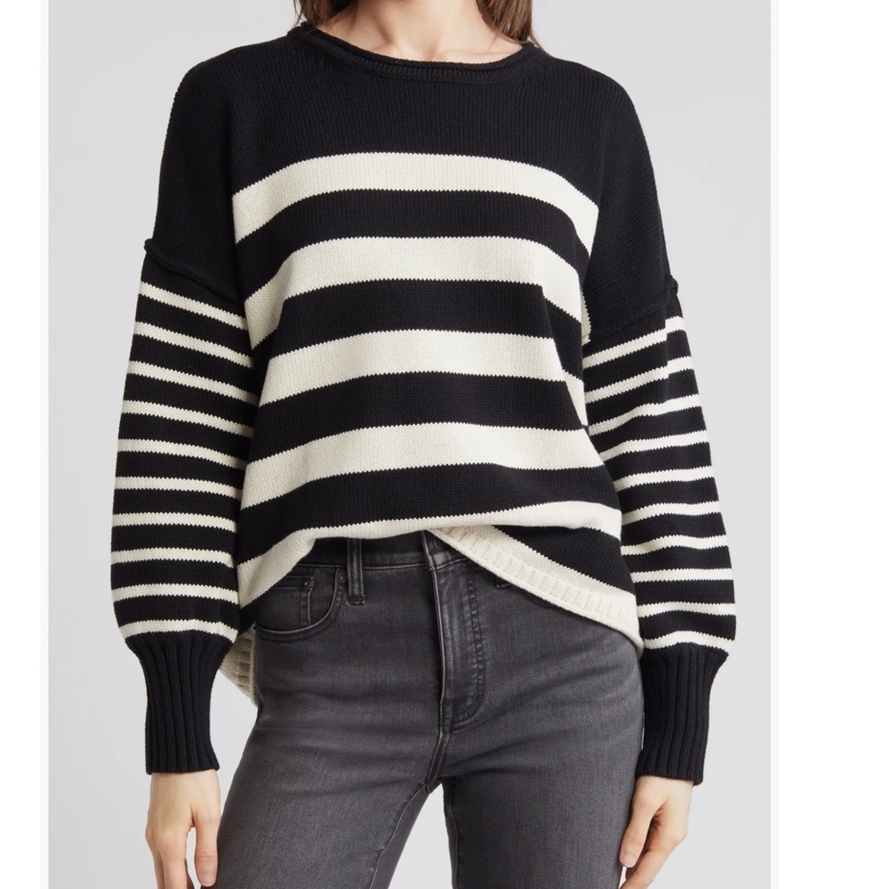 Madewell Conway Mixed Stripe Sweater Large